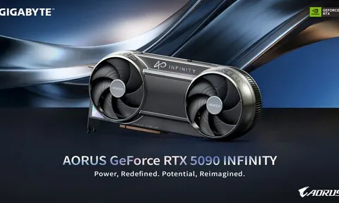 GIGABYTE ra mắt card đồ họa AORUS GeForce RTX™ 5090 INFINITY với thiết kế nhỏ gọn và công nghệ tản nhiệt đột phá tại CES 2026