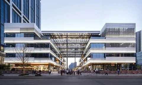 Tòa nhà kết nối 'Thung lũng đô thị' và quảng trường ở Thượng Hải