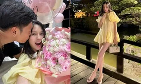 Thành Chung tổ chức sinh nhật ngọt ngào cho bà xã - hotgirl Tuyên Quang Ngô Tố Uyên, nhan sắc "mẹ bỉm" sau sinh gây ngỡ ngàng