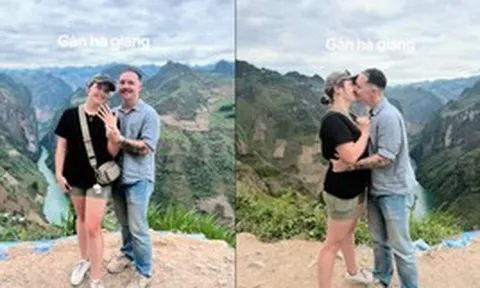 Cảnh anh Tây cầu hôn bạn gái trước sông Nho Quế khiến dân mạng tan chảy