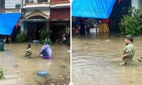 Nước dâng nhanh ở Quảng Ninh, nhiều tuyến phố chìm trong biển nước