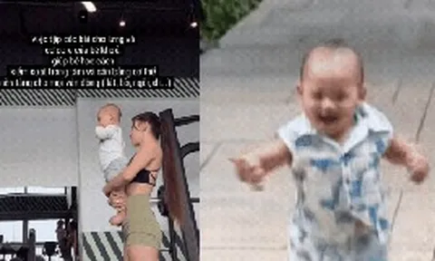 Bé Gấu - con trai Đặng Văn Lâm trộm vía lanh lợi, bụ bẫm: Nhìn cách mẹ bỉm Yến Xuân chăm con là thấy “gen thể thao” rõ rệt