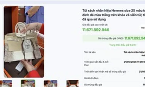Túi Hermes bà Trương Mỹ Lan từng nói "giá trị không đáng bao nhiêu", đấu giá thu về hơn 14 tỉ đồng