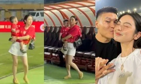 "Cam thường" bóc nhan sắc Chu Thanh Huyền: Bế con đến "vẹo sườn" vẫn xinh đẹp cùng Quang Hải ăn mừng chức vô địch