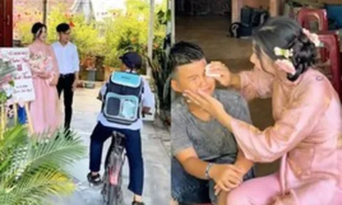 Khoảnh khắc em trai khóc sướt mướt khi đi học về biết chị sắp lấy chồng