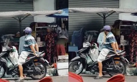 Clip chồng kéo áo che yên xe máy cho vợ khỏi nóng khiến dân mạng tan chảy