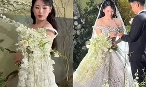 Bó hoa cưới nặng 5kg của tiểu thư Hà Tĩnh vướng tranh cãi