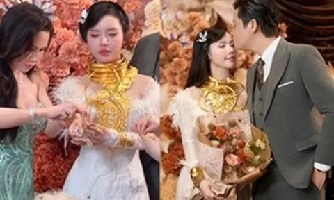 Danh tính cô dâu đeo vàng trĩu cổ, trao quà 40 phút mới xong, hé lộ con số “khủng”