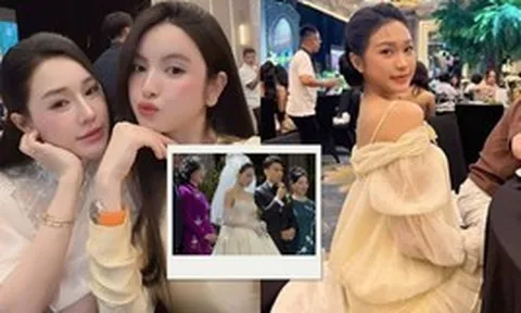 Doãn Hải My, Chu Thanh Huyền lên đồ sang chảnh, đọ sắc cùng dàn WAGs Việt xinh đẹp tại lễ cưới Văn Thanh - Bích Hạnh ở Hà Nội