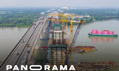 Tiến độ thần tốc của cây cầu nghìn tỷ nối sân bay Long Thành