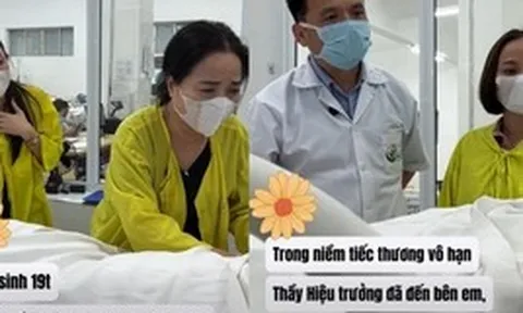 Nghẹn ngào khoảnh khắc thầy hiệu trưởng nói lời chia tay với học trò là sinh viên y khoa năm nhất hiến tạng cứu người sau tai nạn giao thông