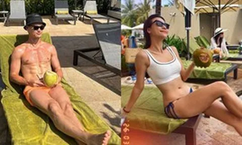 Lê Giang Patrik và MC Hoàng Oanh diện đồ đi biển nét căng như lên bìa tạp chí: Phía sau hình ảnh "bỏng mắt"