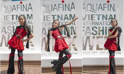 Cô bé 11 tuổi người dân tộc Thổ - Mã Khánh Nhã gây ấn tượng tại Tuần lễ Thời trang Quốc tế Việt Nam 2024